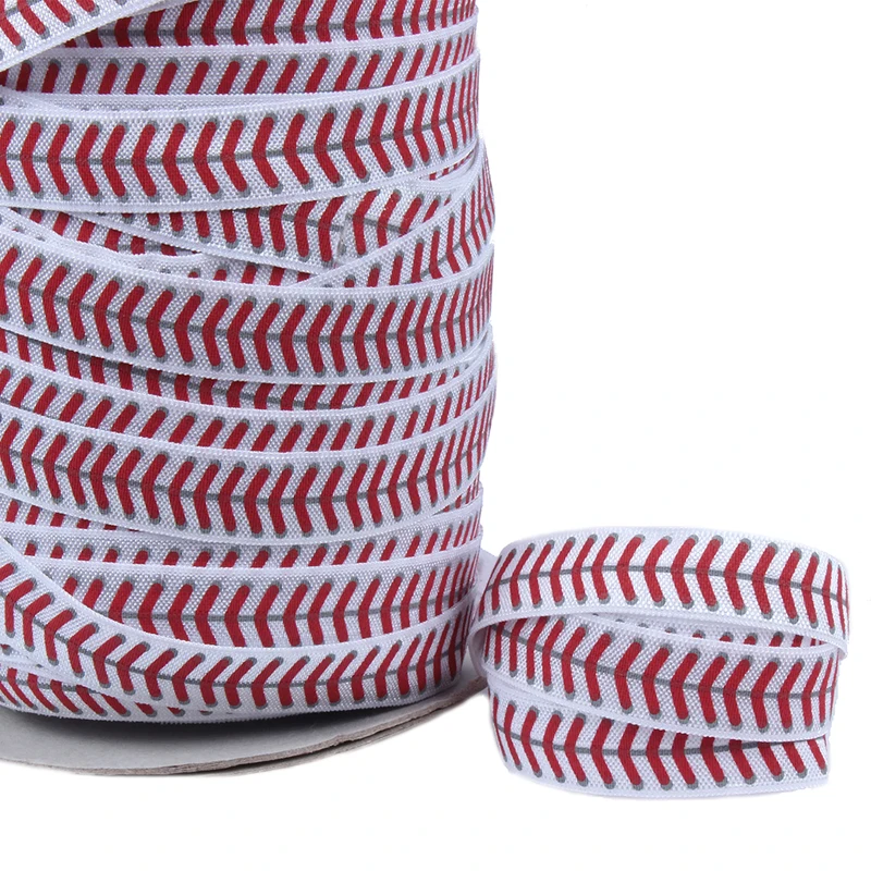 (100yards/lot)New arrival softball stitch printed white fold over elastic ribbon
(100yards/lot)New arrival softball stitch printed white fold over elastic ribbon