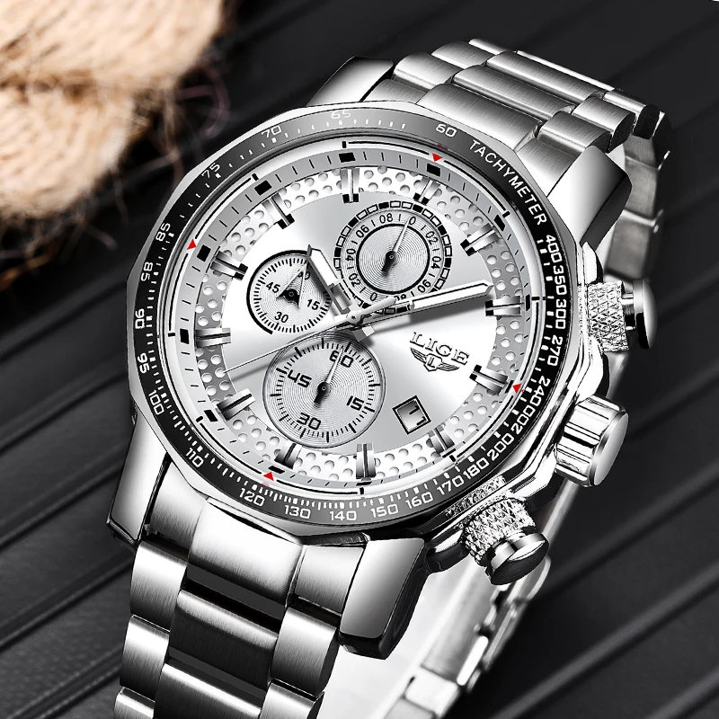 LIGE New Fashion Sports Men Watches Top luxury Brand Silver Business Stainless Steel Water proof Watch Men Relogio Masculino
LIGE New Fashion Sports Men Watches Top luxury Brand Silver Business Stainless Steel Water proof Watch Men Relogio Masculino