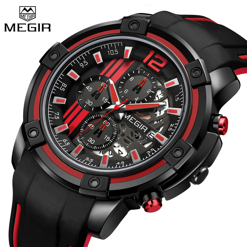 MEGIR Chronograph Mens Sport Watches Silicone Band Big Dial Military Quartz Watch Business Clock Relogio Masculino Reloj Hombre
MEGIR Chronograph Mens Sport Watches Silicone Band Big Dial Military Quartz Watch Business Clock Relogio Masculino Reloj Hombre