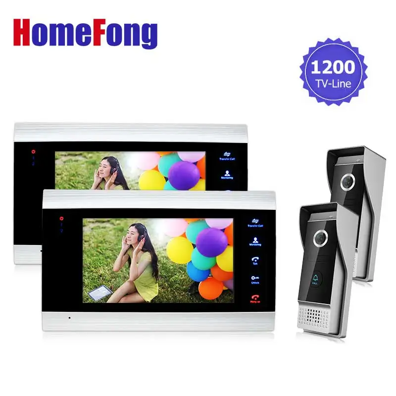 

Homefong 7 Inch Monitor Video Door phones Intercom Doorbell Camera System 1200TVL HD Monitoring Door Viewer 2V2 Recording