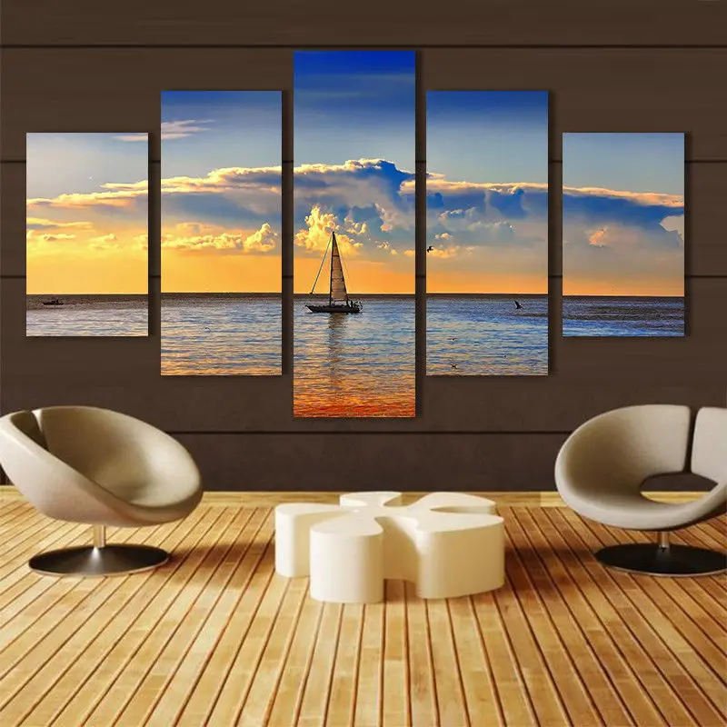 Modern Canvas Prints Artwork Seascape Sailboat 5 Panels Sea Photo Paintings Canvas Wall Art Decor for Living Room Home Decor
Modern Canvas Prints Artwork Seascape Sailboat 5 Panels Sea Photo Paintings Canvas Wall Art Decor for Living Room Home Decor