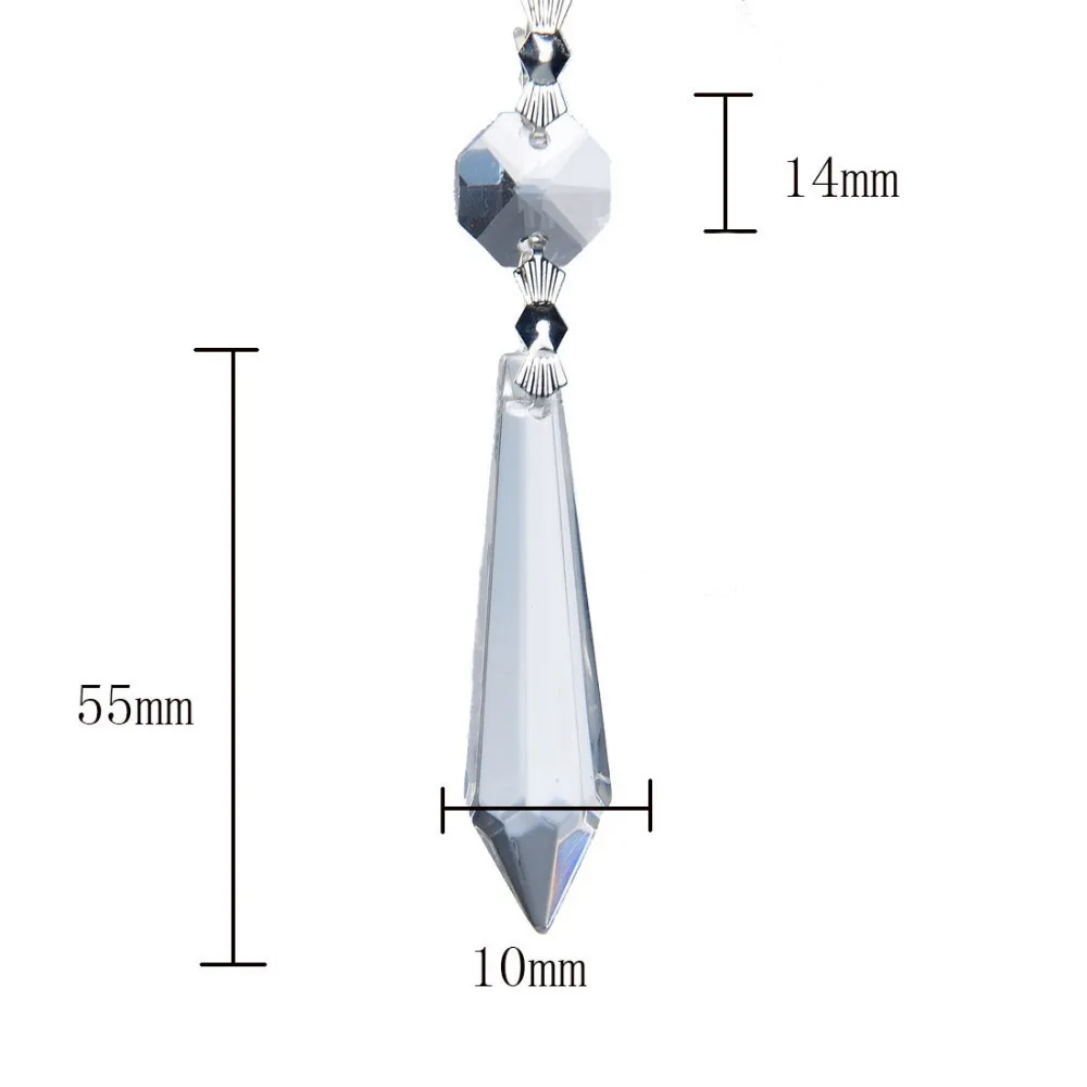 Прозрачные 25 шт. 55 мм + 14 прозрачные хрустальные призмы Висячие Подвески