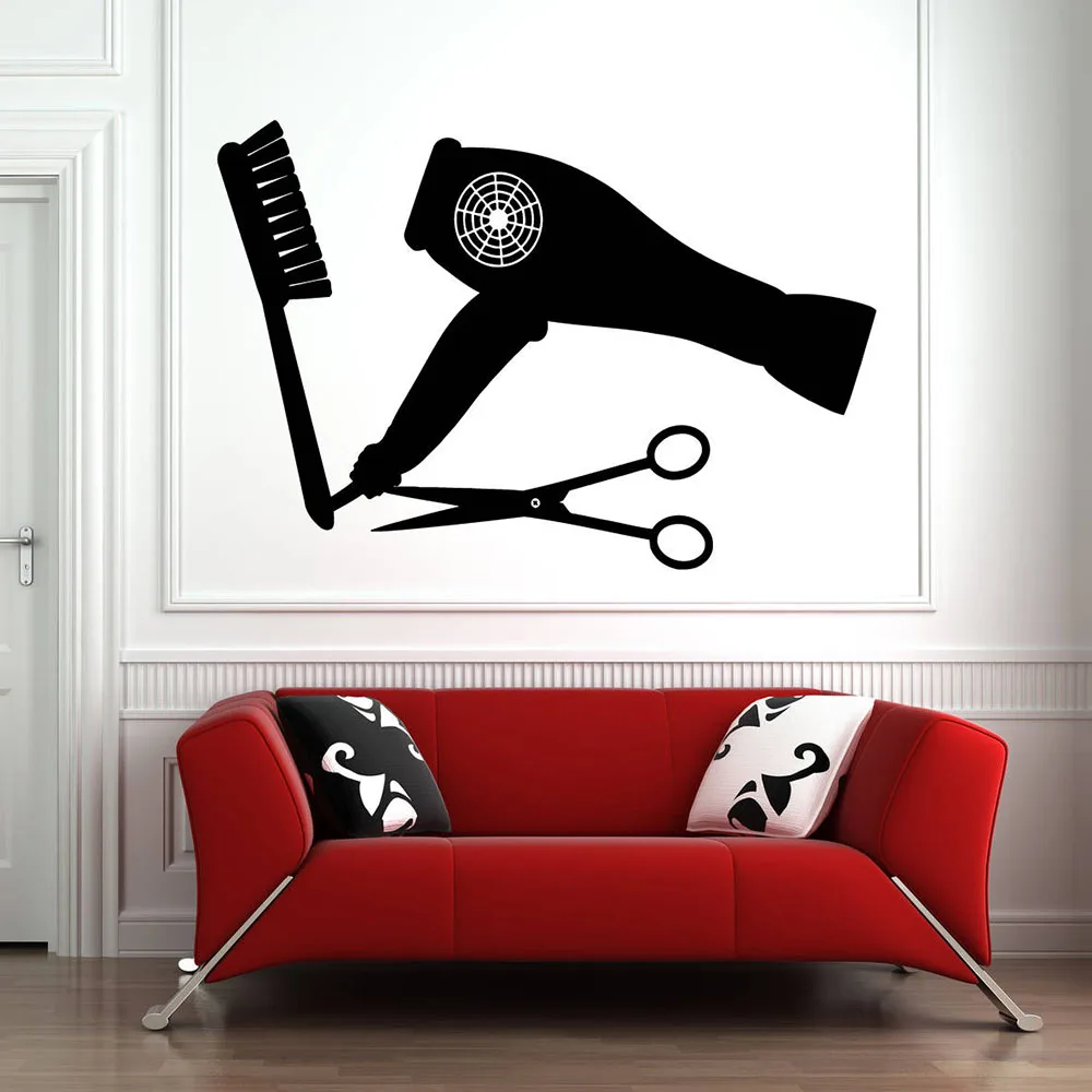Hair Salon Wall Sticker Art Wall Decals Barber Shop Tools Hair Dryer Wall Vinyl Decor Pattern Self Adhesive Removable B238
Hair Salon Wall Sticker Art Wall Decals Barber Shop Tools Hair Dryer Wall Vinyl Decor Pattern Self Adhesive Removable B238