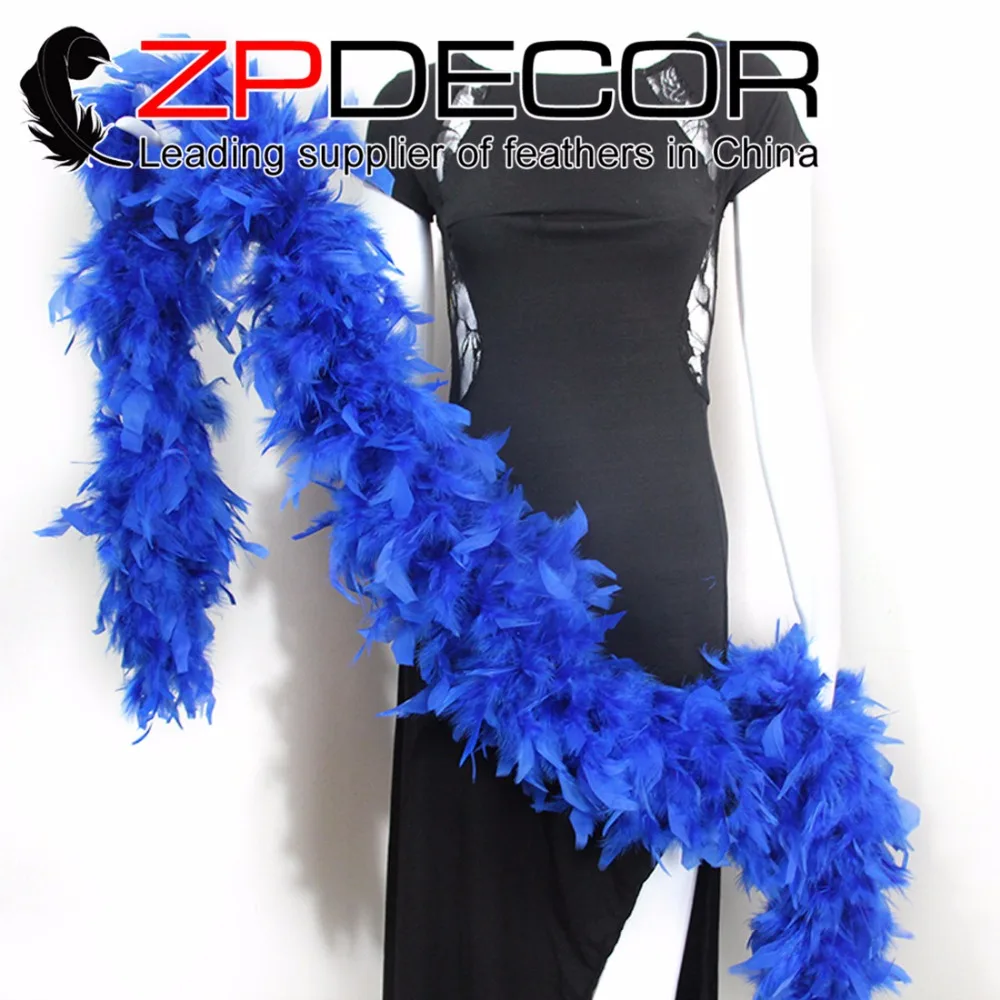 

ZPDECOR 150 г 10 ярдов/партия, хорошее качество, ручная работа, синие Окрашенные Перья боа Chandelle для карнавальных костюмов и танцевального декора
