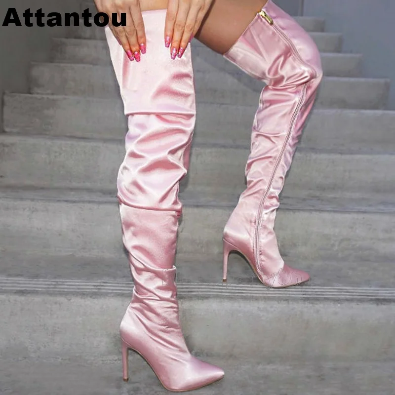 Fashion Warm Pink Color Pointed Toe Side ZipperThin High Heel Women Boots Over The Knee Thigh High Long Boots Plus size 43
Fashion Warm Pink Color Pointed Toe Side ZipperThin High Heel Women Boots Over The Knee Thigh High Long Boots Plus size 43