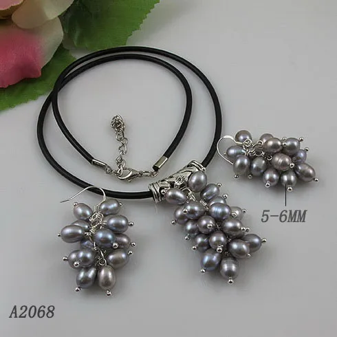 Unique Pearls jewellery Store,Black Leather Gray Color Natural Freshwater Pearl Necklace Earrings Handmade Grape Jewellery Set
Unique Pearls jewellery Store,Black Leather Gray Color Natural Freshwater Pearl Necklace Earrings Handmade Grape Jewellery Set