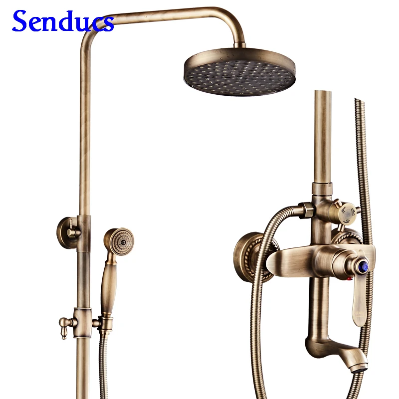 Senducs Antique Shower Set 8 Inch Rainfall Bathroom Shower System Bathtub Brass Shower Set Wall Mounted Shower System
Senducs Antique Shower Set 8 Inch Rainfall Bathroom Shower System Bathtub Brass Shower Set Wall Mounted Shower System