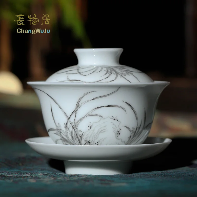 Changwuju in Jingdezhen Cups & Saucers the Kung-Fu tea cup bowl with grisaille painting painted by Jinhongxia Eco-Friendly
Changwuju in Jingdezhen Cups & Saucers the Kung-Fu tea cup bowl with grisaille painting painted by Jinhongxia Eco-Friendly