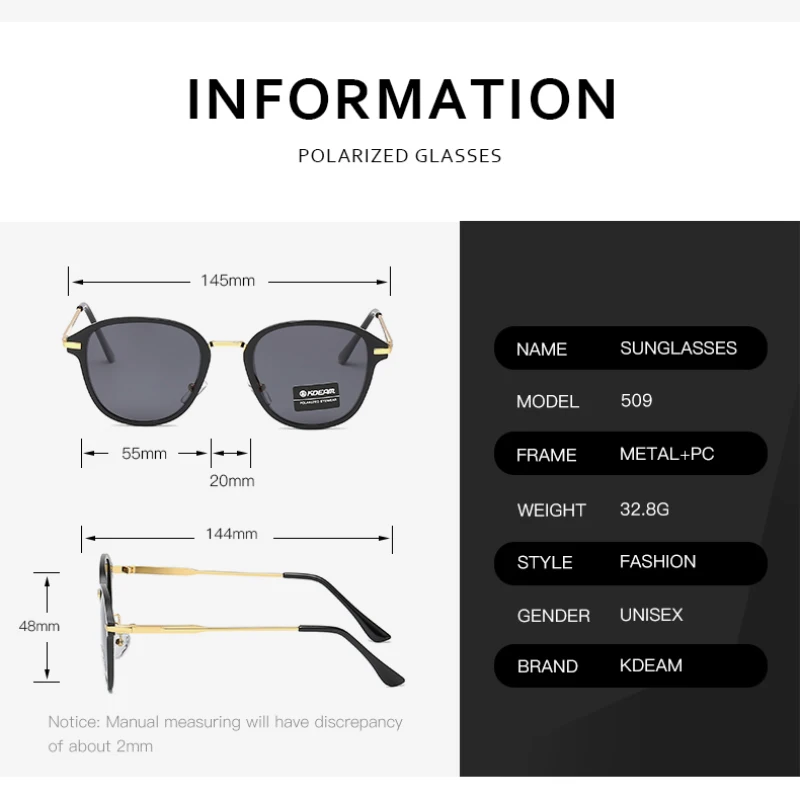 Fashion Men Sun Glasses From KDEAM Polarized Sunglasses Men Classic Design All-Fit Mirror Sunglass KD509
Fashion Men Sun Glasses From KDEAM Polarized Sunglasses Men Classic Design All-Fit Mirror Sunglass KD509