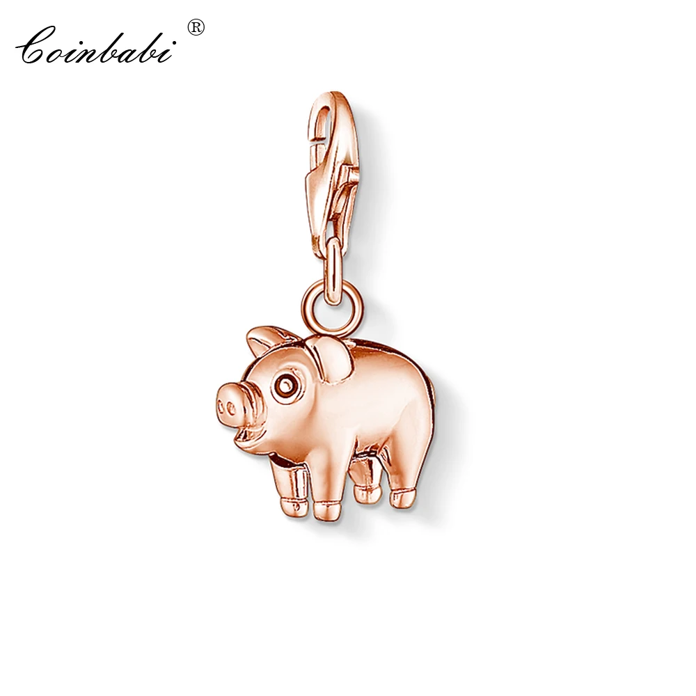 Charm Pendant Rose Color Pigle,2018 Fashion Jewelry Cute Real Authentic 925 Sterling Silver Gift For Women Men Fit Bracelet
Charm Pendant Rose Color Pigle,2018 Fashion Jewelry Cute Real Authentic 925 Sterling Silver Gift For Women Men Fit Bracelet