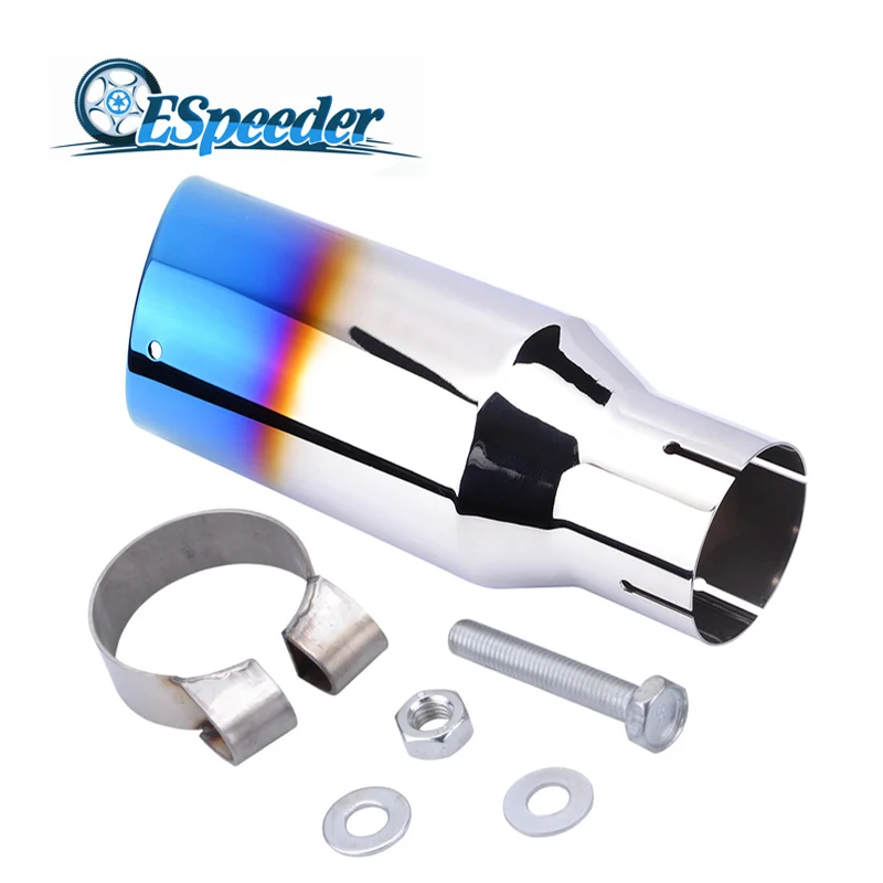 ESPEEDER 63mm Universal W/burnt Tip Car Muffler Exhaust System Stainless Steel Polished Burned Blue Silencer Exhaust Tip Pipe
ESPEEDER 63mm Universal W/burnt Tip Car Muffler Exhaust System Stainless Steel Polished Burned Blue Silencer Exhaust Tip Pipe