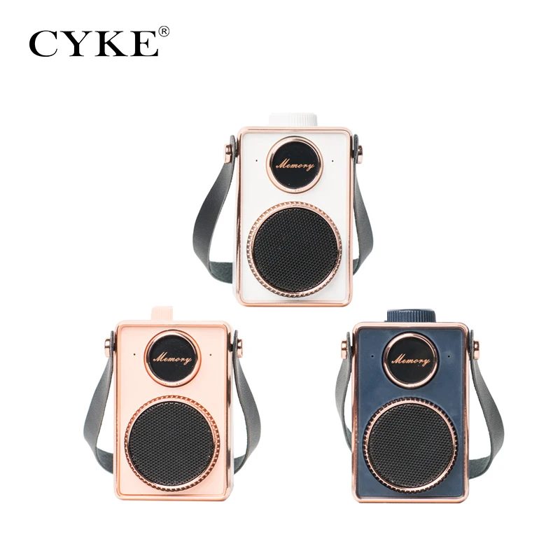 CYKE ретро Bluetooth динамик Портативный беспроводной мини Handfree стерео сабвуфер