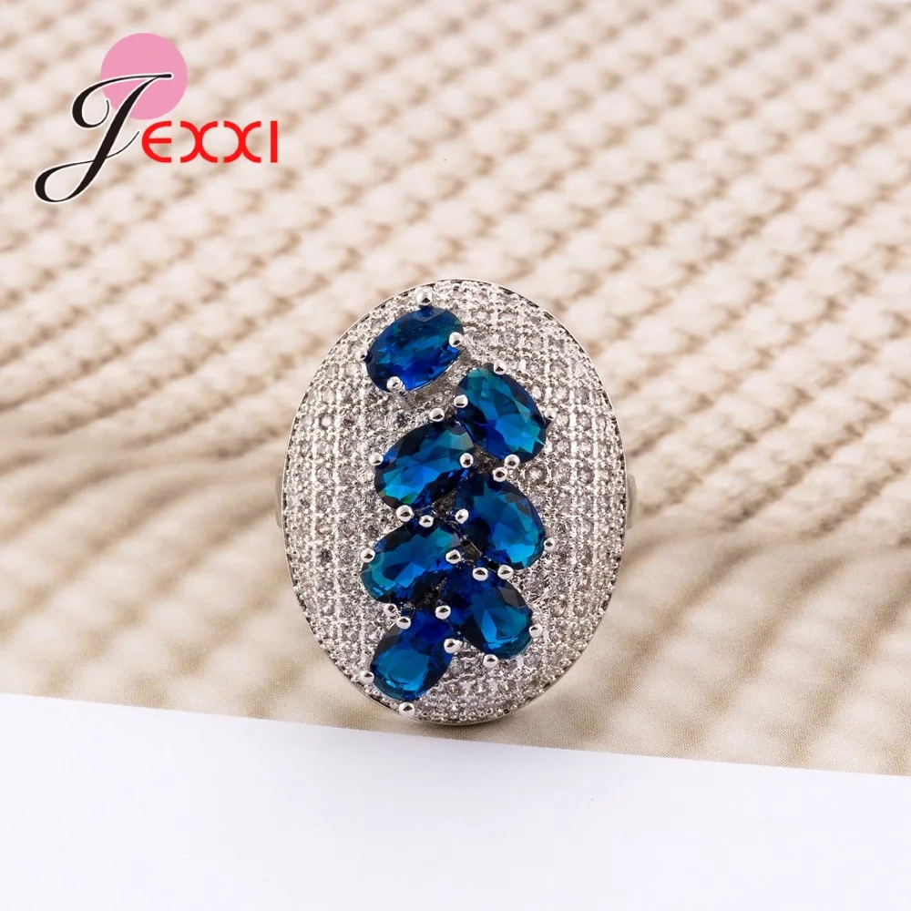 Charming Ocean Blue Round Stone Rings For Women Lover Pretty Engagement Accessories Real 925 Sterling Silver Jewelry Style
Charming Ocean Blue Round Stone Rings For Women Lover Pretty Engagement Accessories Real 925 Sterling Silver Jewelry Style