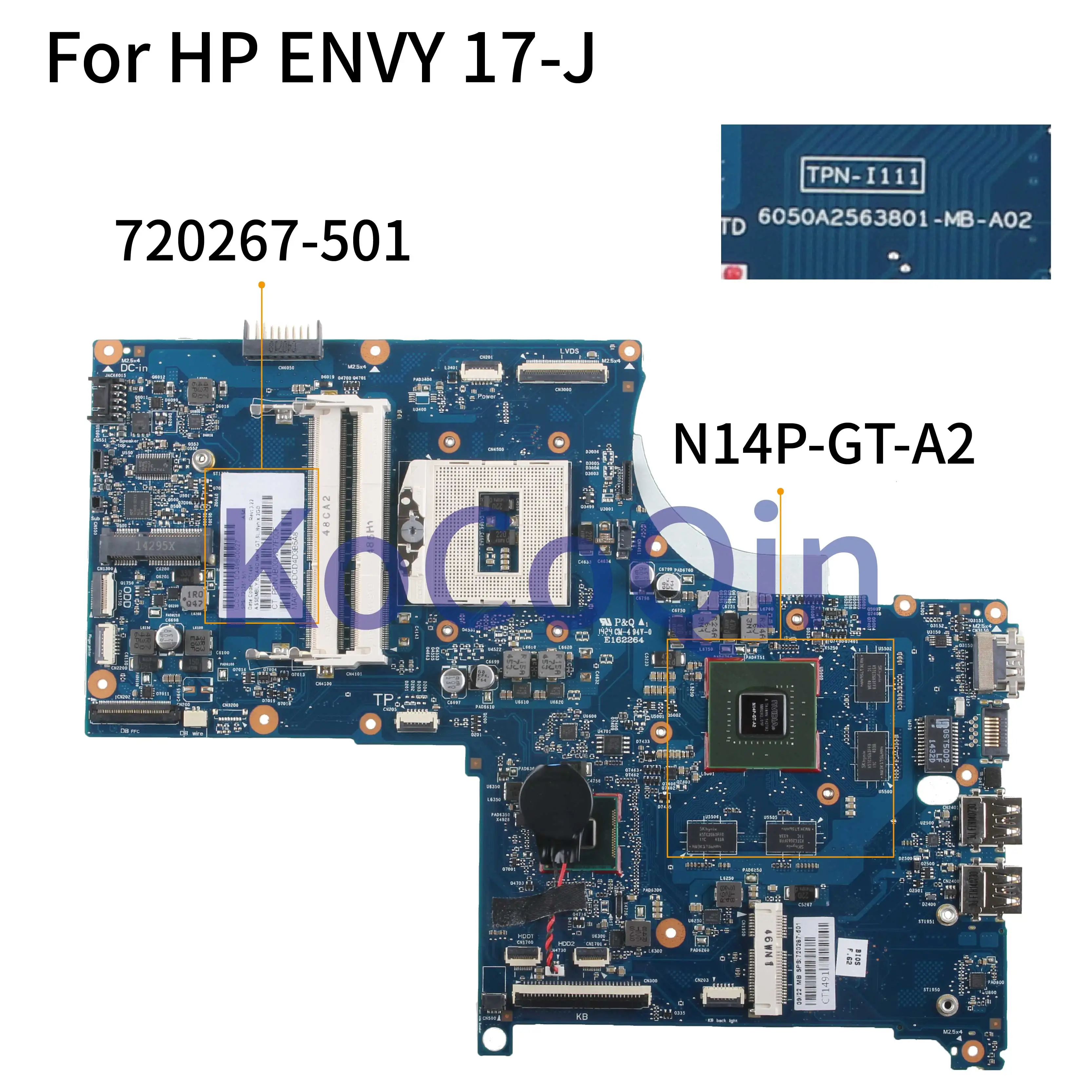 Фото KoCoQin материнская плата для ноутбука HP ENVY 17 J M7 17T N14P GT A2 2G HM87 720267 001 аккумулятор