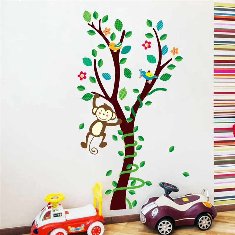 Safari Monkey Playing On The Tree Wall Stickers For Kids Rooms Flower Wall Decals Cartoon Nursery Room Decor Poster Mural
Safari Monkey Playing On The Tree Wall Stickers For Kids Rooms Flower Wall Decals Cartoon Nursery Room Decor Poster Mural