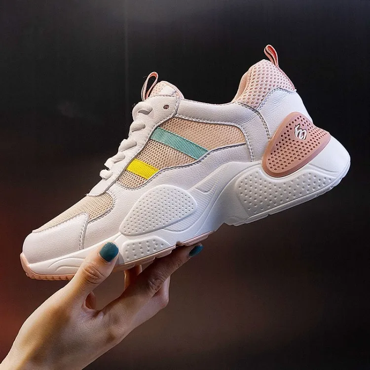 Genuine Leather light Women Casual Shoes Fashion Women Dad Sneakers Breathable Mesh Walking Shoes Lace Up Flat Shoes
Genuine Leather light Women Casual Shoes Fashion Women Dad Sneakers Breathable Mesh Walking Shoes Lace Up Flat Shoes