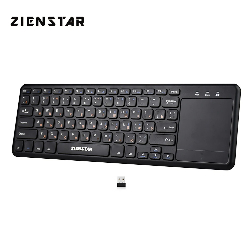 Zienstar 2.4Ghz Touchpad Wireless Russia Keyboard for Windows PC laptop Ios Pad Smart TV HTPC IPTV Android Box Scissors Keycap
Zienstar 2.4Ghz Touchpad Wireless Russia Keyboard for Windows PC laptop Ios Pad Smart TV HTPC IPTV Android Box Scissors Keycap