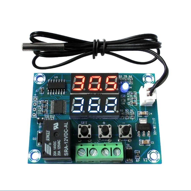 XH-W1219 Dual LED Display Thermostat Temperature Controller Module Sensor DC 12V
XH-W1219 Dual LED Display Thermostat Temperature Controller Module Sensor DC 12V
