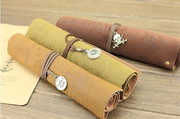Retro treasure map pencil pencil box pencil case of male and female students creative personality roll bag leather fabric
Retro treasure map pencil pencil box pencil case of male and female students creative personality roll bag leather fabric