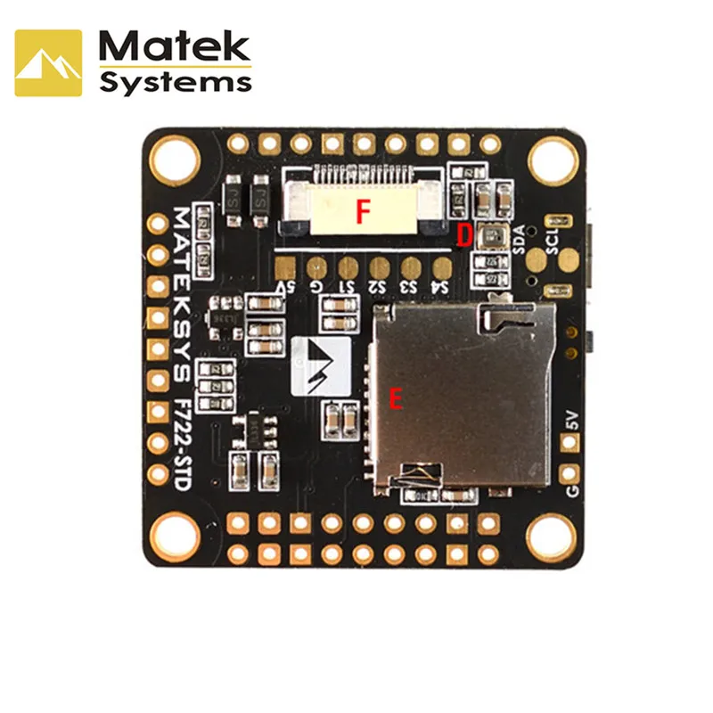 Matek System F722 STD STM32F722 Контроллер полета встроенный BetaFlight OSD BMP280 барометр черный ящик