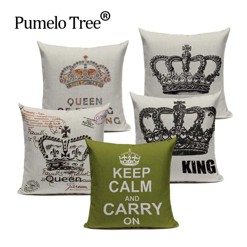 Retro Home Decorative Cotton Linen Blended Cushion Cover Crown Black White Green Throw Pillow Case King Queen Letter Pillowcase
Retro Home Decorative Cotton Linen Blended Cushion Cover Crown Black White Green Throw Pillow Case King Queen Letter Pillowcase