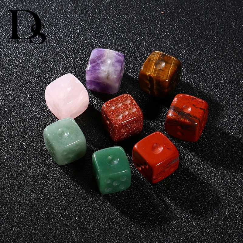 5 pcs 15mm Natural Crystal Rose Quartz Stones Dice Tigereye Amethyst Lapis Aventurine Portable Casino Square Cubic Game Craps
5 pcs 15mm Natural Crystal Rose Quartz Stones Dice Tigereye Amethyst Lapis Aventurine Portable Casino Square Cubic Game Craps