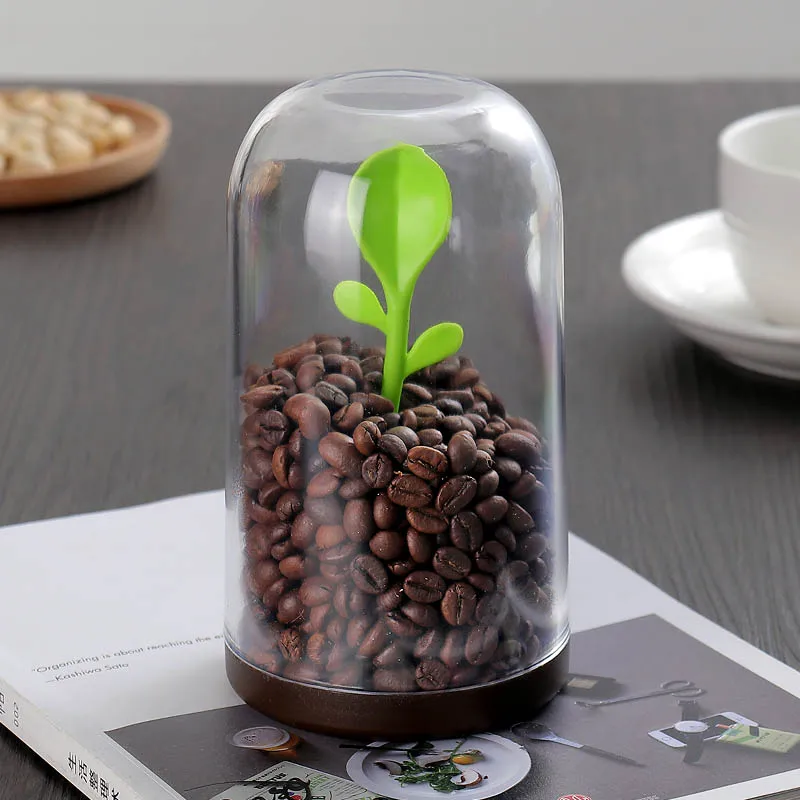 Прозрачная бутылка хранения Красный Чай jar Кофе бобы Организатор саженец дерева