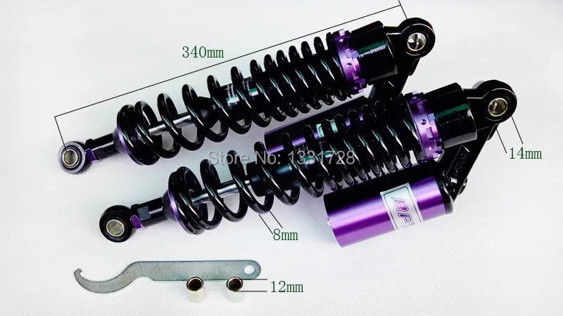 13.5" 340MM balck and Purple RFY air gas Shock Absorber Fit honda cb100 125 250 350 400 750 RD350 CB Series
13.5" 340MM balck and Purple RFY air gas Shock Absorber Fit honda cb100 125 250 350 400 750 RD350 CB Series