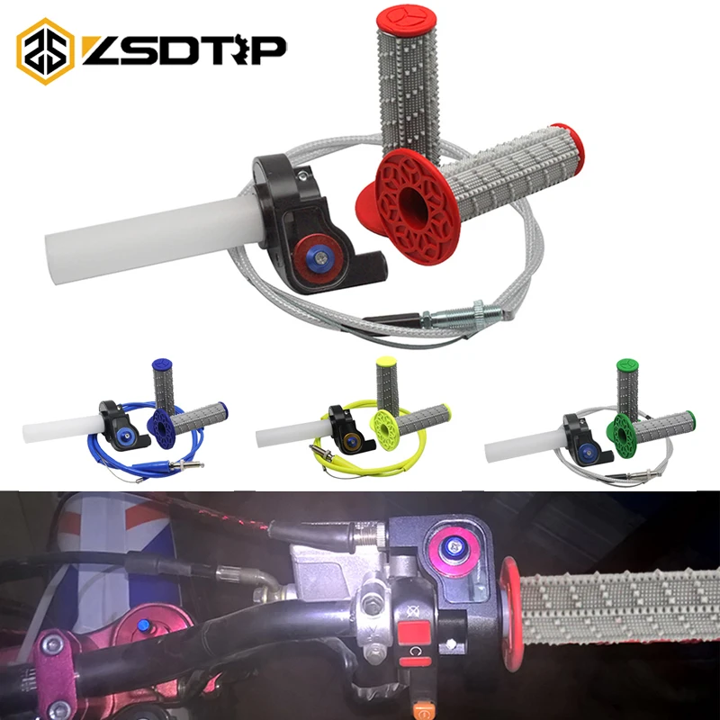 ZSDTRP 1/4 Turn Quick Action Throttle Grips & Throttle Cable & Handle Grips For Honda for Kawasaki Pit Bike Off Road Motocross
ZSDTRP 1/4 Turn Quick Action Throttle Grips & Throttle Cable & Handle Grips For Honda for Kawasaki Pit Bike Off Road Motocross