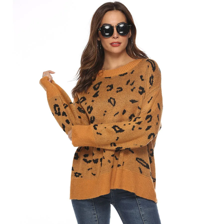 Leopard Rib Sweater Womens Fall Winter Knitting Pullover Jumpers Casual Loose Ribbed Sweaters Female Knitwear
Leopard Rib Sweater Womens Fall Winter Knitting Pullover Jumpers Casual Loose Ribbed Sweaters Female Knitwear