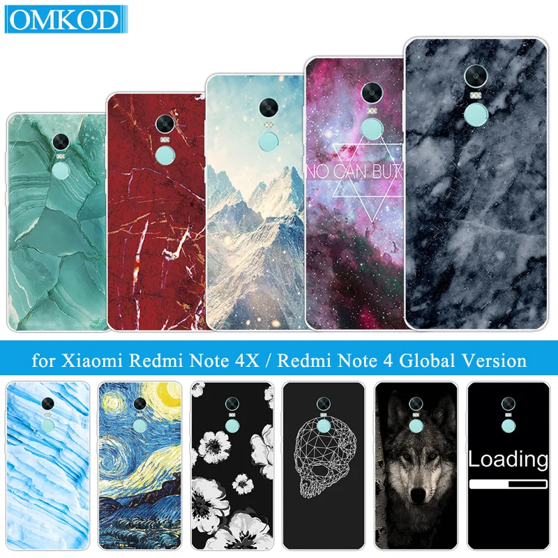 Для Xiaomi Redmi Note 4X 4 X Coque мраморная задняя крышка для Чехлы глобальной версии