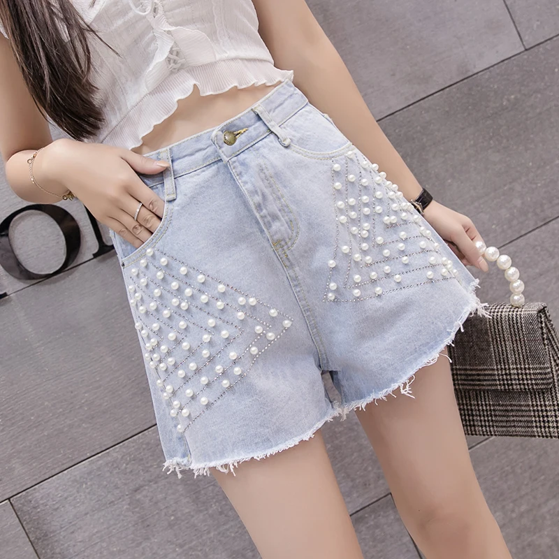 New Fashion Women Beading Denim Shorts Wide leg Jeans 2018 Summer Jeans Female High Waist Slim Ladies Casual Shorts Girls
New Fashion Women Beading Denim Shorts Wide leg Jeans 2018 Summer Jeans Female High Waist Slim Ladies Casual Shorts Girls