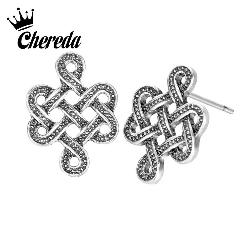 Chereda Chinese Knot Vintage Stud Earrings for Women Hollow Geometric Handmade Earring Antique Silver Jewelry Hot Sale
Chereda Chinese Knot Vintage Stud Earrings for Women Hollow Geometric Handmade Earring Antique Silver Jewelry Hot Sale