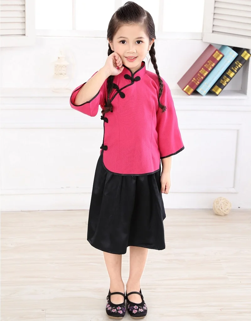 Fashion Baby Girl School Dress Suits Chinese Traditional Graduation Costumes Children Jumper Shirt+Skirts Clothes Suit Qipao Set
Fashion Baby Girl School Dress Suits Chinese Traditional Graduation Costumes Children Jumper Shirt+Skirts Clothes Suit Qipao Set