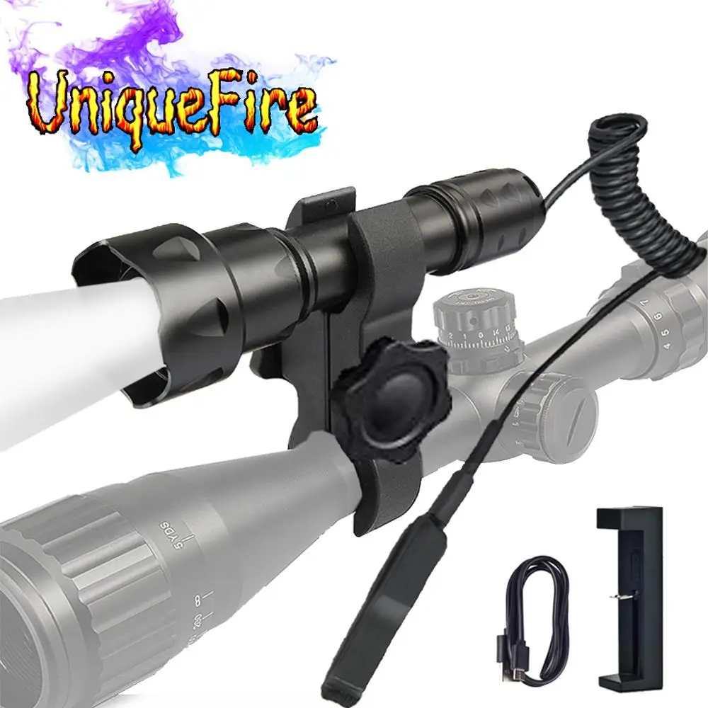 UniqueFire T20 940nm Infrared Zoom LED Flashlight Torch Set Night Vision with USB Charger, Rat Tail, Scope Mount For Hunting
UniqueFire T20 940nm Infrared Zoom LED Flashlight Torch Set Night Vision with USB Charger, Rat Tail, Scope Mount For Hunting