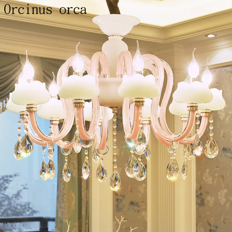 European style luxury crystal chandelier restaurant candle light children's bedroom Romantic Princess Room PINK CHANDELIER
European style luxury crystal chandelier restaurant candle light children's bedroom Romantic Princess Room PINK CHANDELIER
