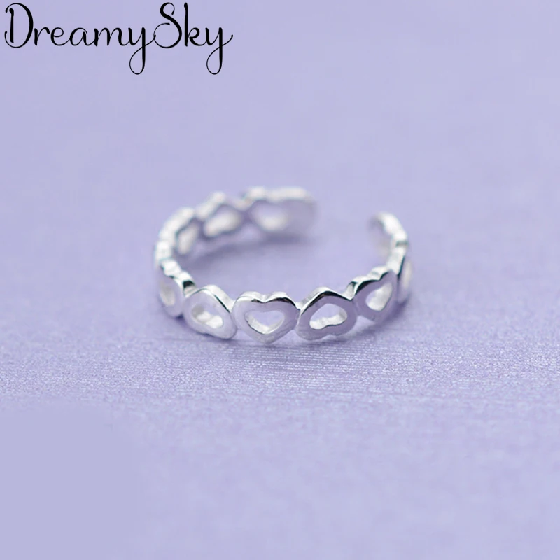 Женские обручальные кольца DreamySky винтажные из настоящего серебра с открытыми
