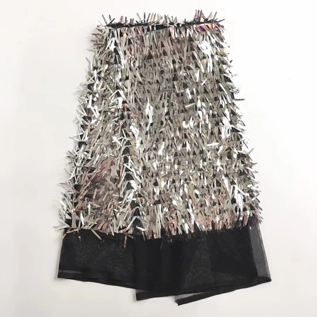 African Net Sequins Laces 5yard Latest Nigerian Laces 2018 silver Sequin Fabric For Sewing Dress Tulle Lace Fabric KJ2061
African Net Sequins Laces 5yard Latest Nigerian Laces 2018 silver Sequin Fabric For Sewing Dress Tulle Lace Fabric KJ2061