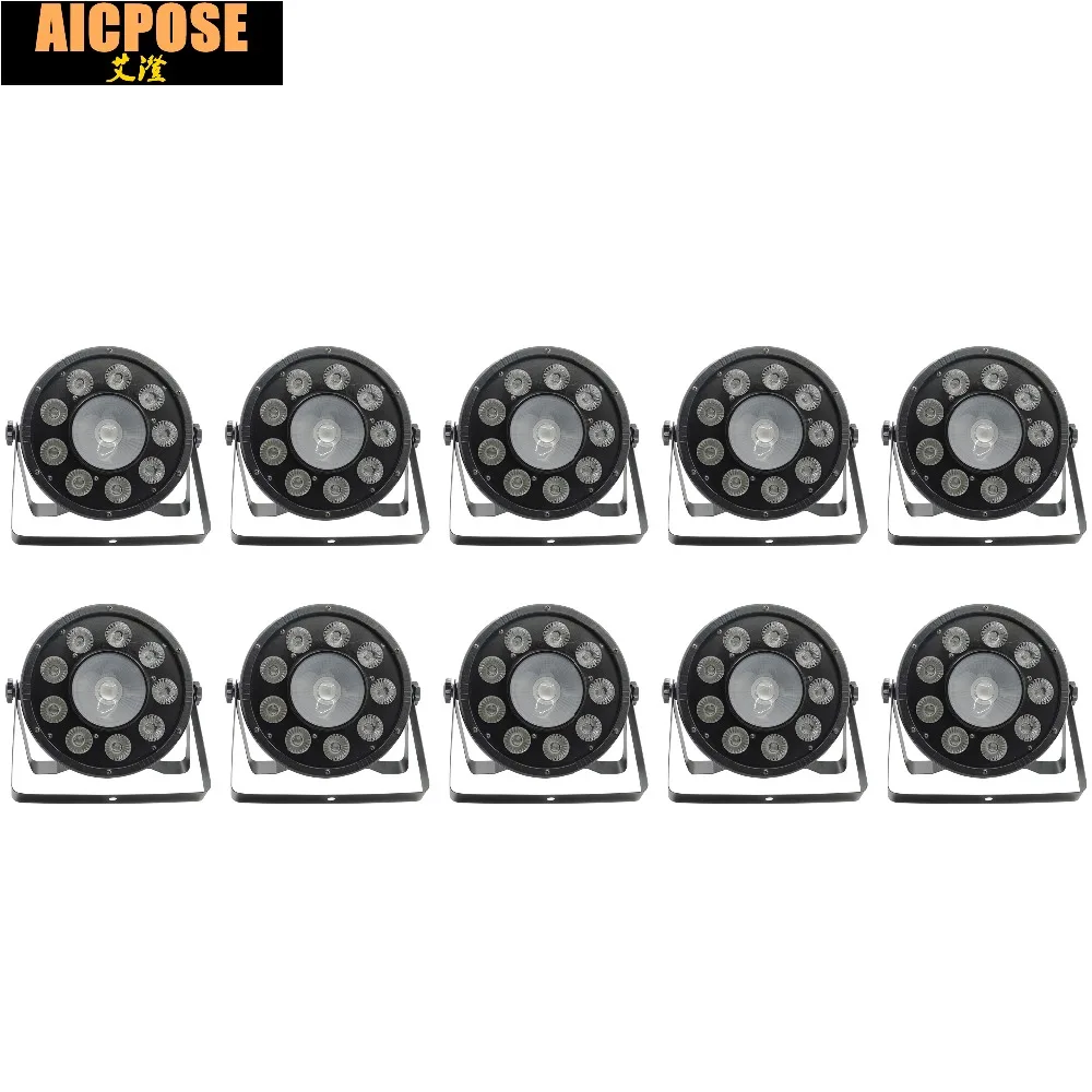 10 шт./лот 9x10 Вт + 30 плоские светодиодные светильники Par 9*10 RGB 3 в 1 PAR DMX512 контрольные