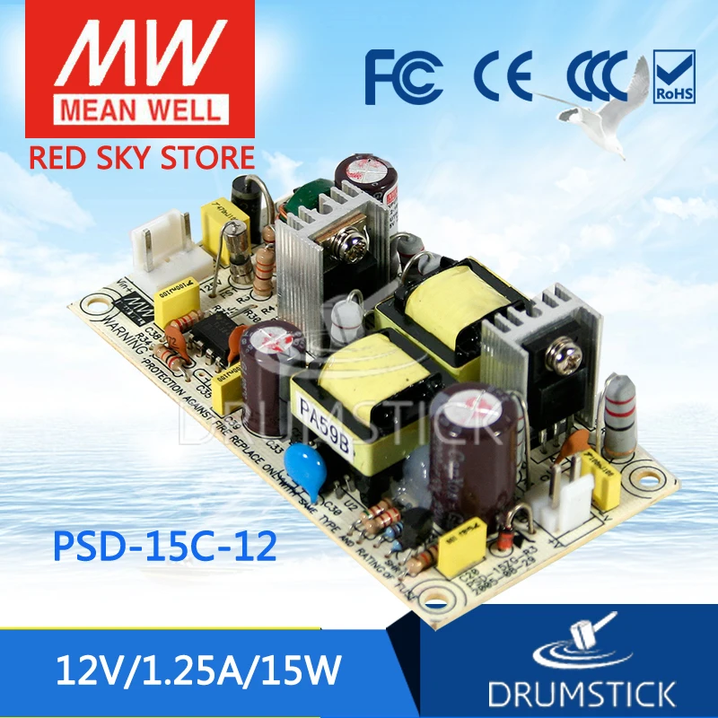 MEAN WELL PSD 15C 12 12V 1.25A meanwell 15 15W одиночный выход DC конвертер|converter 12v|dc-dc converter 12v12v |