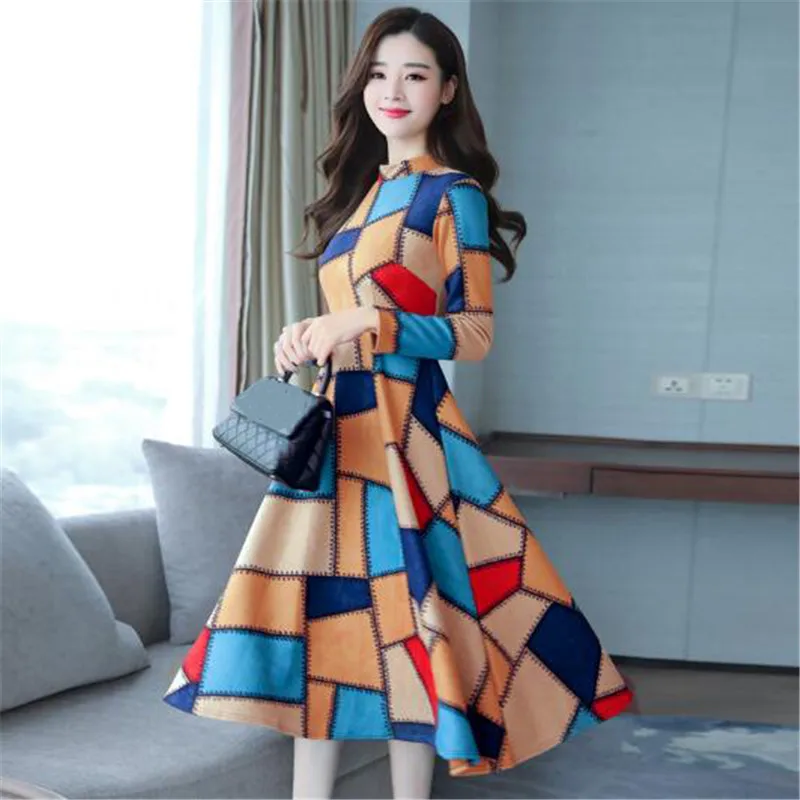 New imitation Deer Velvet Vestidos Dresses For Women Long Warm Bottom Printed Dress Plus Size Ladies Autumn Winter Vestido A0284
New imitation Deer Velvet Vestidos Dresses For Women Long Warm Bottom Printed Dress Plus Size Ladies Autumn Winter Vestido A0284