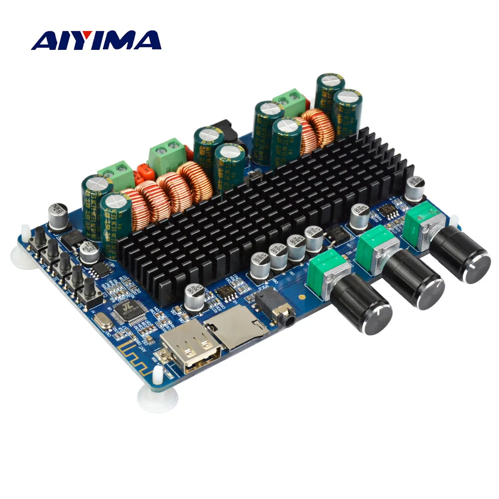 Aiyima TPA3116 аудио усилитель доска Amplificador 2 1 канальный цифровой Bluetooth 50 Вт + 100 Вт|bluetooth