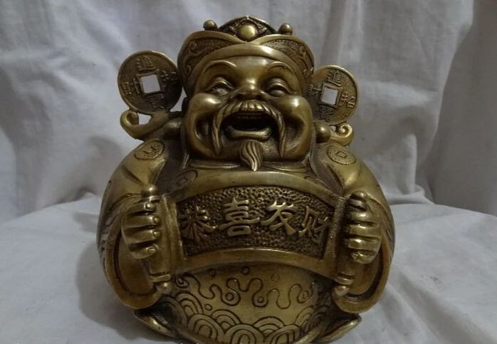 Песня voge gem S2771 китайская латунная статуя Будды с надписью Gong Xi Fa Cai | Дом и сад