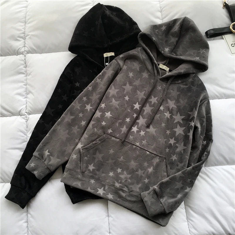 AreMoMuWha New Spring Autumn Vintage Thick Pleuche Sweatshirt Women Slim Hooded Pullovers Coat Stars Embossing Hoodies Tops Mh69
AreMoMuWha New Spring Autumn Vintage Thick Pleuche Sweatshirt Women Slim Hooded Pullovers Coat Stars Embossing Hoodies Tops Mh69