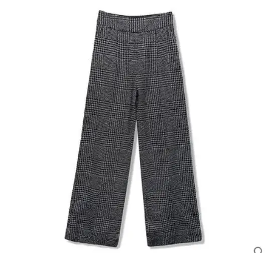 Women Winter Wide Leg Wool Pants All-Match High Waist Plus Size Plaid Trousers Zip-Up Long Pants
Women Winter Wide Leg Wool Pants All-Match High Waist Plus Size Plaid Trousers Zip-Up Long Pants