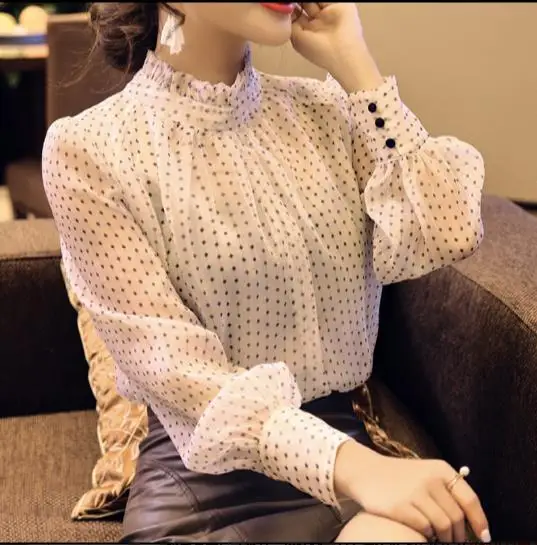 Элегантная шифоновая рубашка 2018 Весна Новая мода Для женщин blusa универсальные в