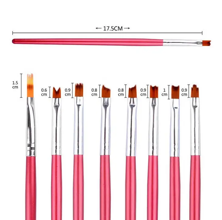 8pcs/set Nail Art Brush French Gradient Color Half Moon Polish Tips Decoration Design UV Gel Painting Drawing Manicure Pen Tools
8pcs/set Nail Art Brush French Gradient Color Half Moon Polish Tips Decoration Design UV Gel Painting Drawing Manicure Pen Tools