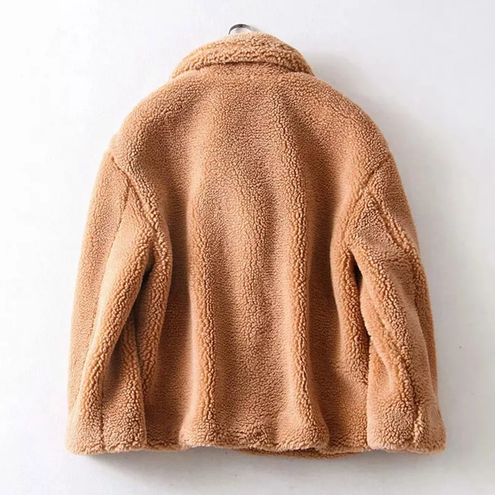 Warm Faux Fur Coat Women Nice Winter Soft Outercoat Long Sleeve Lapel Loose Solid Color Outerwear Pocket 
Warm Faux Fur Coat Women Nice Winter Soft Outercoat Long Sleeve Lapel Loose Solid Color Outerwear Pocket