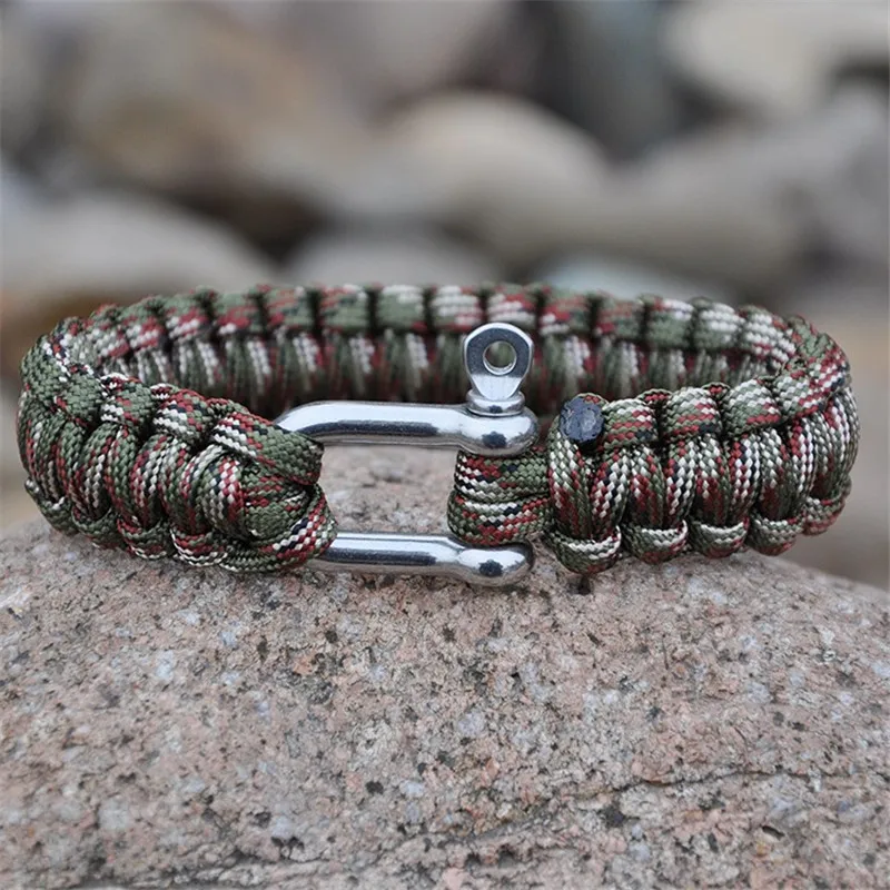 YIZIZAI New Fashion Jewelry Sport Camouflage Camping Parachute cord Survival Bracelet Men Stainless Steel Bracelets Pulseiras
YIZIZAI New Fashion Jewelry Sport Camouflage Camping Parachute cord Survival Bracelet Men Stainless Steel Bracelets Pulseiras
