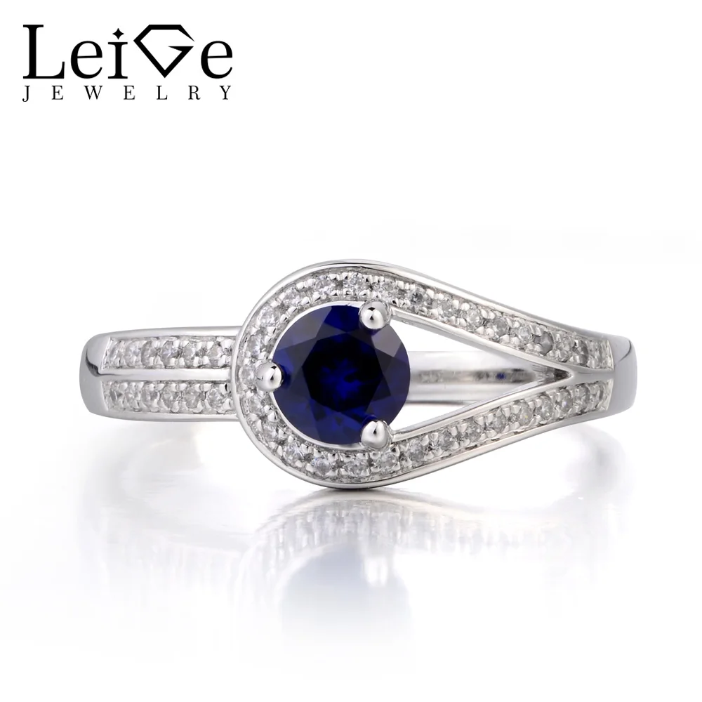 Leige Jewelry Blue Sapphire Ring Wedding Ring September Birthstone Round Cut Blue Gemstone 925 Sterling Silver Ring for Women
Leige Jewelry Blue Sapphire Ring Wedding Ring September Birthstone Round Cut Blue Gemstone 925 Sterling Silver Ring for Women